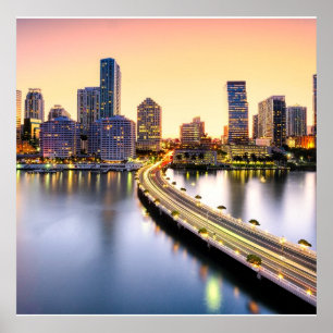View of Mandarin Oriental Miami with reflection Poster