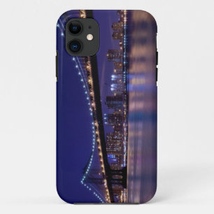 View of Manhattan bridge at night iPhone 11 Case