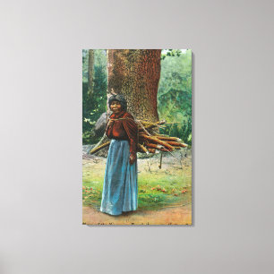 View of Mary of the Yosemite Natives Carrying Canvas Print