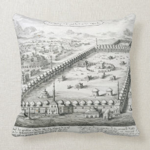 View of Mecca, from 'Entwurf einer historischen Ar Throw Pillow