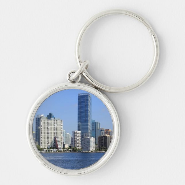 View of Miami Skyline Keychain (Front)