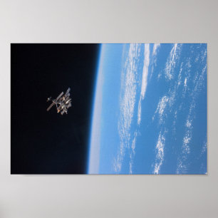 View of Mir Space Station from Shuttle Atlantis Poster