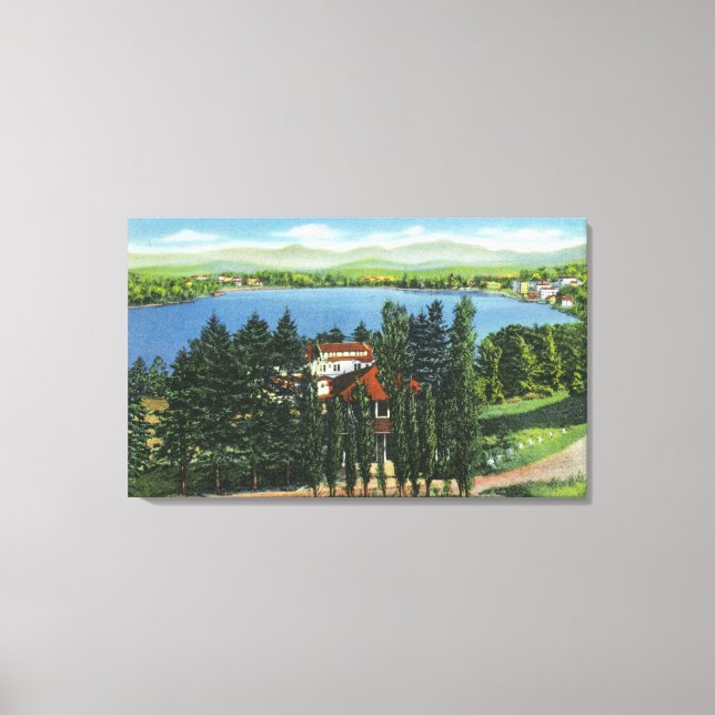 View of Mirror Lake and Mirror Lake Inn Canvas Print (Front)