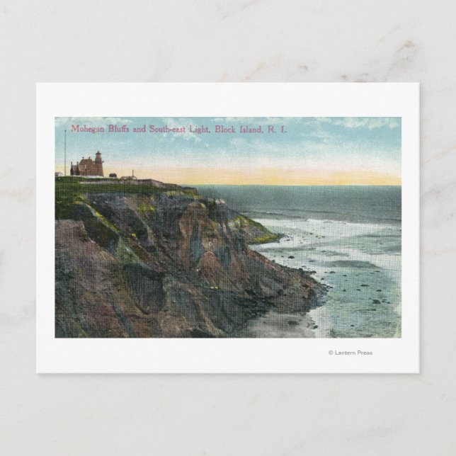 View of Mohegan Bluffs and Southeast Postcard (Front)