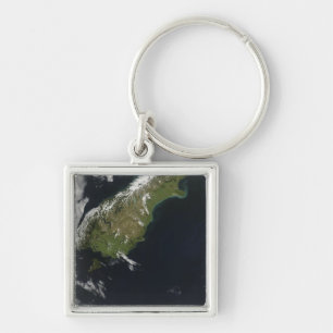 View of most of the South Island of New Zealand Keychain
