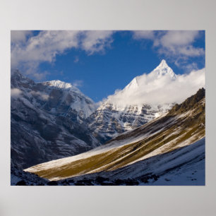 View of Mount Jichu Drake, Bhutan. Poster