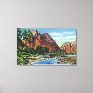 View of Mount Majestic and Angel's Landing Canvas Print
