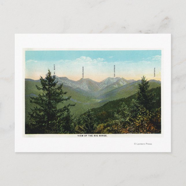 View of Mt. Marcy, Saddleback, Sawtooth Postcard (Front)
