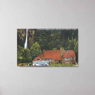 View of Multnomah Falls Lodge Canvas Print