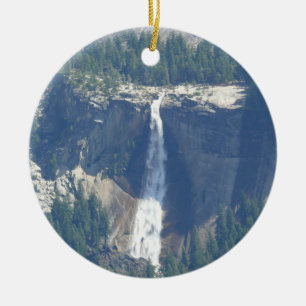 View of Nevada Falls from Glacier Point, CA Ceramic Ornament