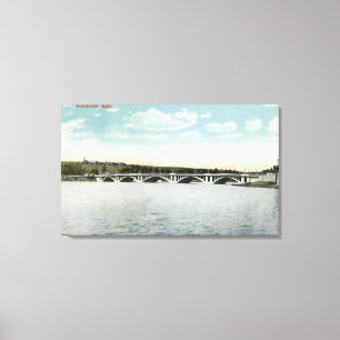View of New Lake Quinsigamond Bridge Canvas Print