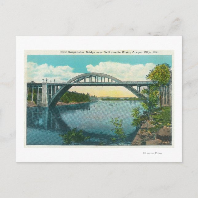 View of New Suspension Bridge Postcard (Front)