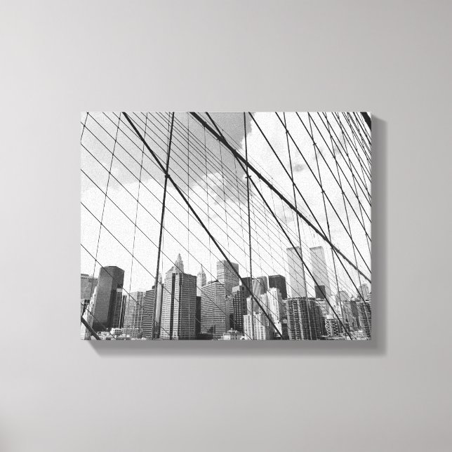 View of New York from Brooklyn Bridge Canvas Print (Front)