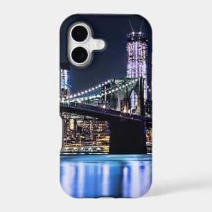 View of New York's Brooklyn bridge reflection