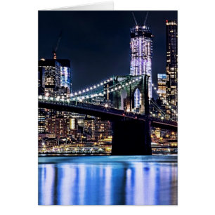 View of New York's Brooklyn bridge reflection