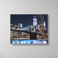 View of New York's Brooklyn bridge reflection