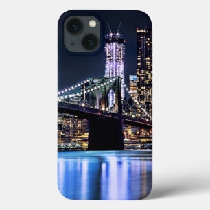 View of New York's Brooklyn bridge reflection iPhone 13 Case