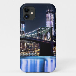View of New York's Brooklyn bridge reflection iPhone 11 Case