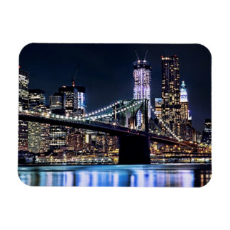 View of New York's Brooklyn bridge reflection Magnet