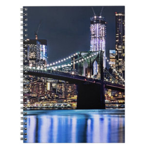 View of New York's Brooklyn bridge reflection Notebook