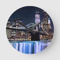 View of New York's Brooklyn bridge reflection