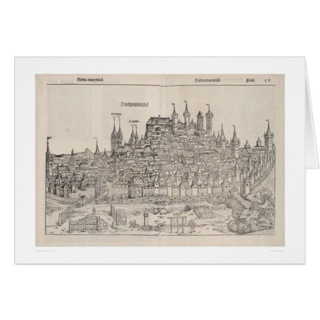 View of Nuremberg from Nuremberg Chronicle (1458) (Front Horizontal)