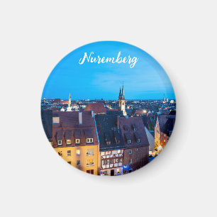 View of Nuremberg old town at night Magnet
