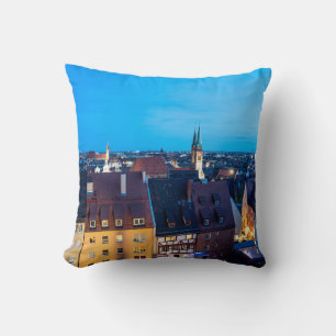 View of Nuremberg old town at night Throw Pillow