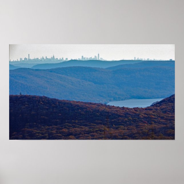 View of NYC skyline from Mount Beacon,NY Poster (Front)