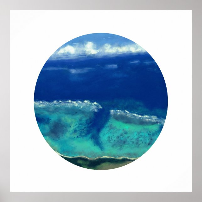 View of Okinawa Sea (Zen Circle) Poster (Front)