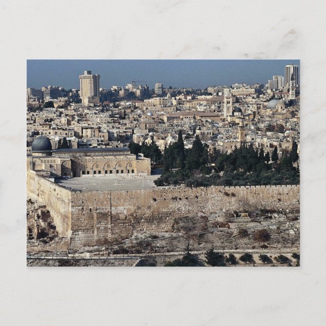 View of Old City from Mount of Olives, Jerusalem, Postcard (Front)