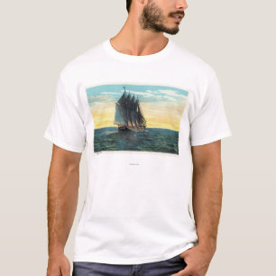 View of Old French Castle, 3 Countries Flags T-Shirt