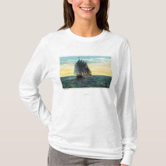 View of Old French Castle, 3 Countries Flags T-Shirt
