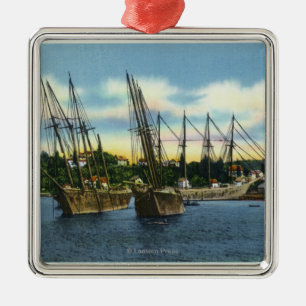 View of Old Shipwrecks in the Harbour Metal Ornament