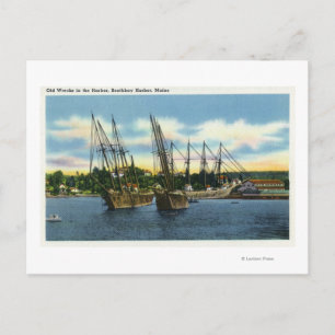 View of Old Shipwrecks in the Harbour Postcard