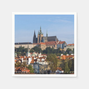 View of old town and Prague castle, Czech Republic Napkin