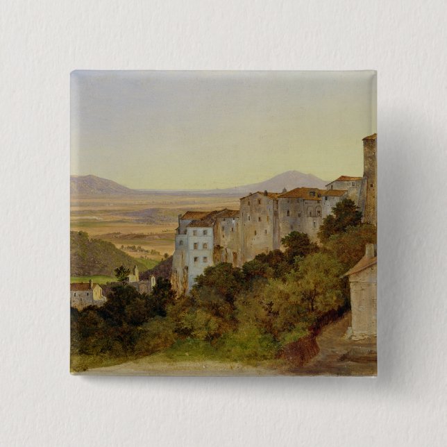 View of Olevano, 1821-24 2 Inch Square Button (Front)