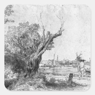 View of Omval, near Amsterdam, 1645 Square Sticker