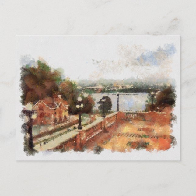 View of Ottawa Locks from Chateau Laurier Postcard (Front)