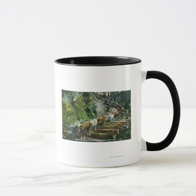View of Ox-Teams Hauling Logs Mug (Right)
