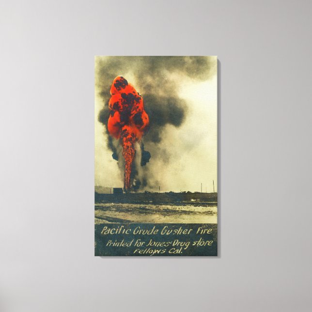 View of Pacific Crude Gusher FireFellows, CA Canvas Print (Front)
