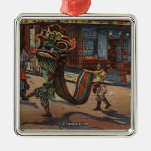 View of Parade in Chinatown Metal Ornament