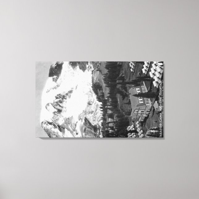 View of Paradise Camp and Mt Rainier Canvas Print (Front)