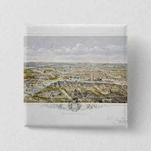 View of Paris from Bois de Boulogne 2 Inch Square Button