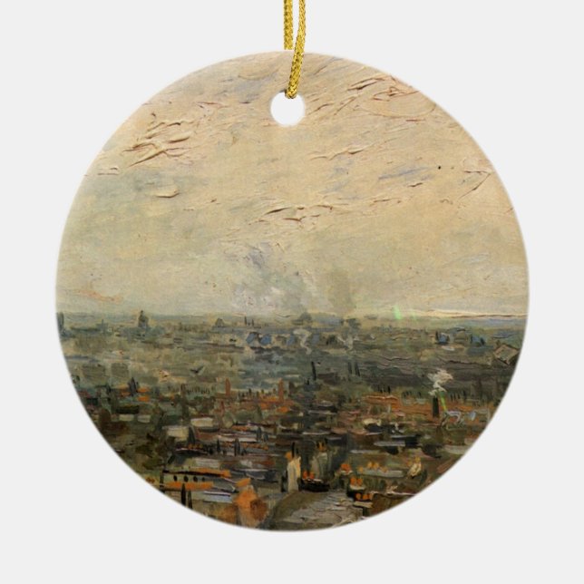 View of Paris from Montmartre by Vincent van Gogh Ceramic Ornament (Front)