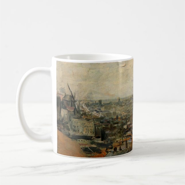 View of Paris from Montmartre by Vincent van Gogh Coffee Mug (Left)