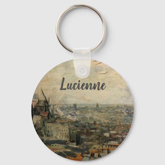 View of Paris from Montmartre by Vincent van Gogh Keychain (Front)