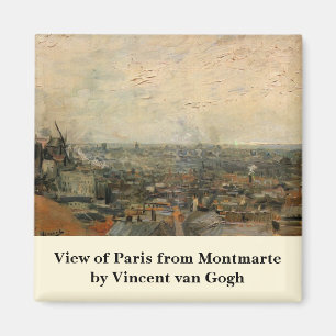 View of Paris from Montmartre by Vincent van Gogh Magnet