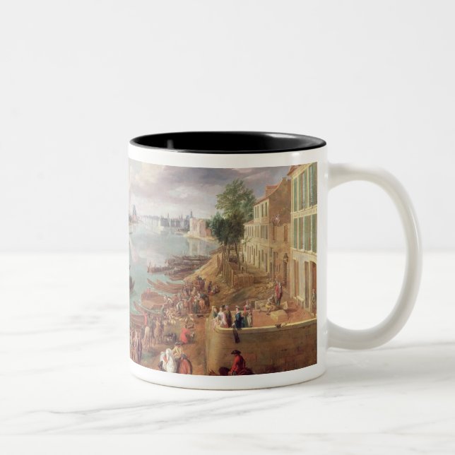 View of Paris from the Quai de la Rapee Two-Tone Coffee Mug (Right)