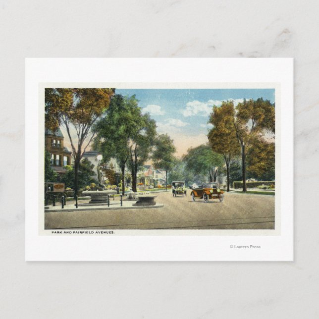 View of Park and Fairfield Avenues Postcard (Front)